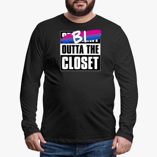 Bi Outta the Closet - Bisexual Pride - Men's Premium Long Sleeve T-Shirt