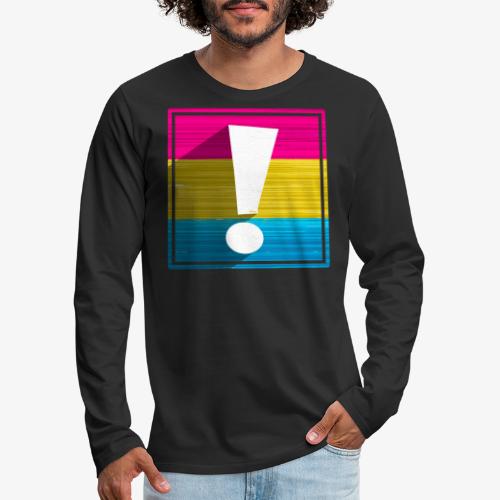 Pansexual Pride Flag Exclamation Point Shadow - Men's Premium Long Sleeve T-Shirt