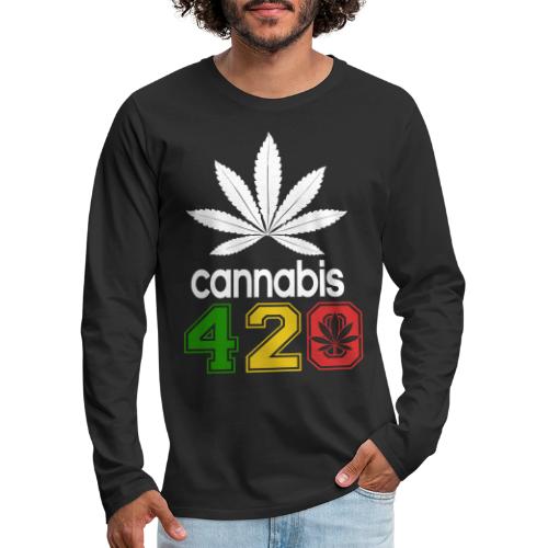 Humorous 420 Authentic Herb Weed Marijuana Design - Men's Premium Long Sleeve T-Shirt