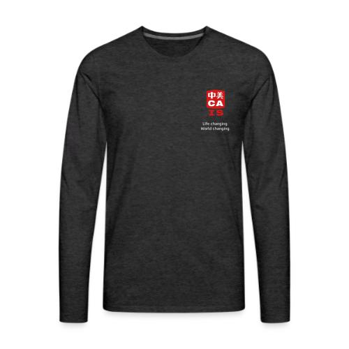 CAIS Logo (Life Changing World Changing) on Black - Men's Premium Long Sleeve T-Shirt