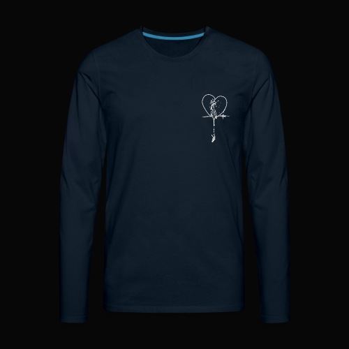 Broken Heart -𝒲𝒽𝒾𝓉𝑒 - Men's Premium Long Sleeve T-Shirt