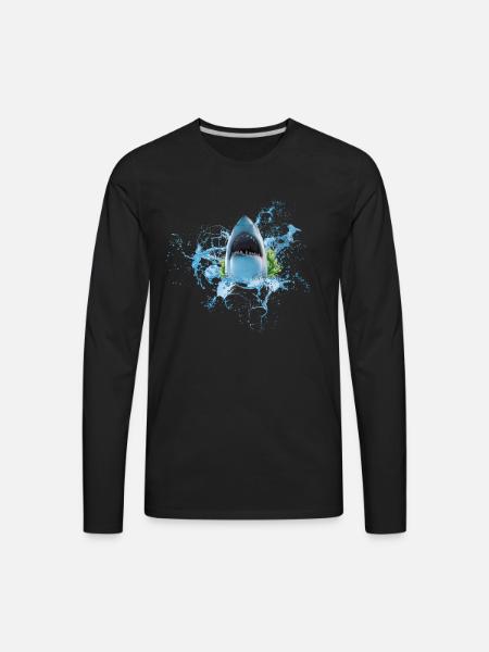 Shark Shark Fish - Men's Premium Long Sleeve T-Shirt - black