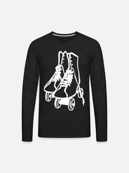 Retro Roller Skates - Men's Premium Long Sleeve T-Shirt - black