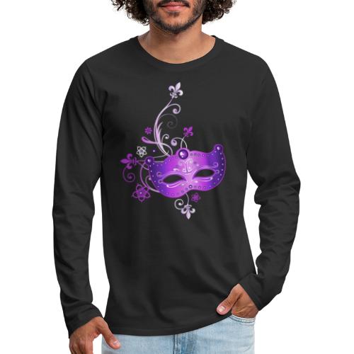 Purple Mask Mardi Gras Fleur De Lis New Orleans - Men's Premium Long Sleeve T-Shirt