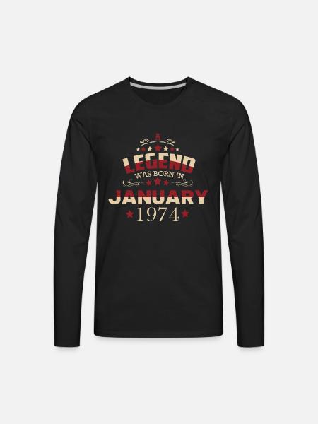 January 1974 birthday - Men's Premium Long Sleeve T-Shirt - black