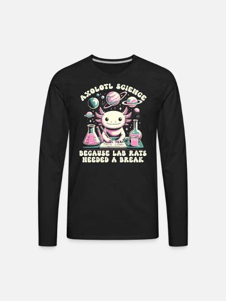 Axolotl Science Teacher Mexican Salamander - Men's Premium Long Sleeve T-Shirt - black