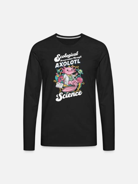 Axolotl Science Teacher Mexican Salamander - Men's Premium Long Sleeve T-Shirt - black
