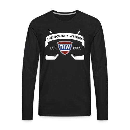The Hockey Writers Est. 2009 Banner Logo - white - Men's Premium Long Sleeve T-Shirt