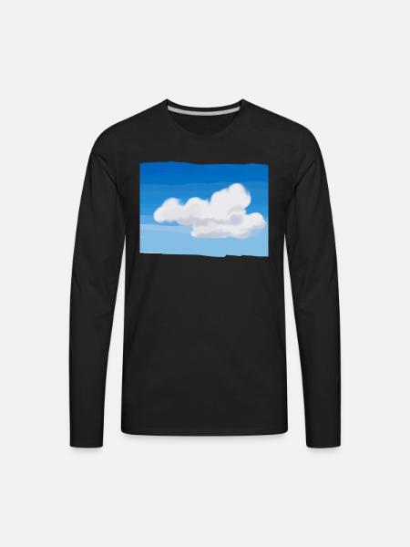 blue sky clouds - Men's Premium Long Sleeve T-Shirt - black