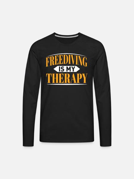 Freediving Diving - Men's Premium Long Sleeve T-Shirt - black