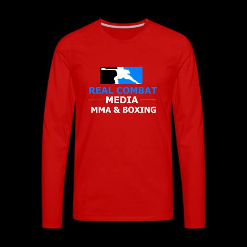 RCM MMA & BOXING Light Blue White Text - Men's Premium Long Sleeve T-Shirt
