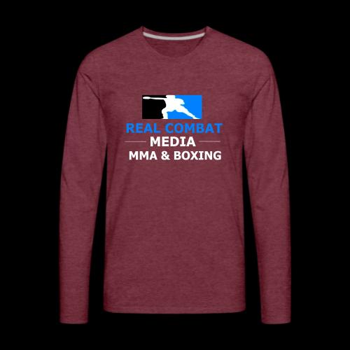 RCM MMA & BOXING Light Blue White Text - Men's Premium Long Sleeve T-Shirt