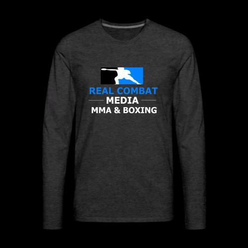 RCM MMA & BOXING Light Blue White Text - Men's Premium Long Sleeve T-Shirt
