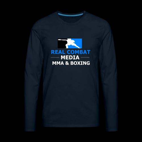 RCM MMA & BOXING Light Blue White Text - Men's Premium Long Sleeve T-Shirt