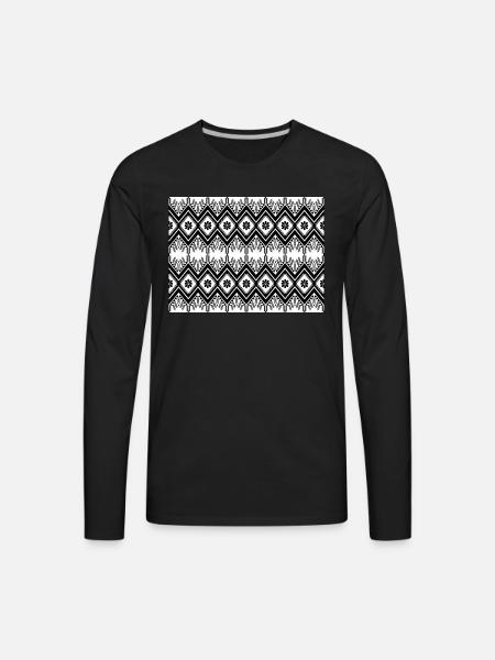 Black and white geometric - Men's Premium Long Sleeve T-Shirt - black