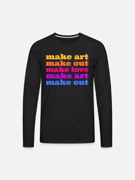 Make Art Make Love - Men's Premium Long Sleeve T-Shirt - black