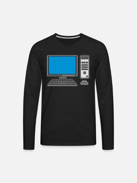keyboard mouse screen computer - Men's Premium Long Sleeve T-Shirt - black