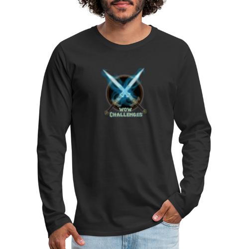 WoW Challenges Blue Fire Swords Logo - Men's Premium Long Sleeve T-Shirt