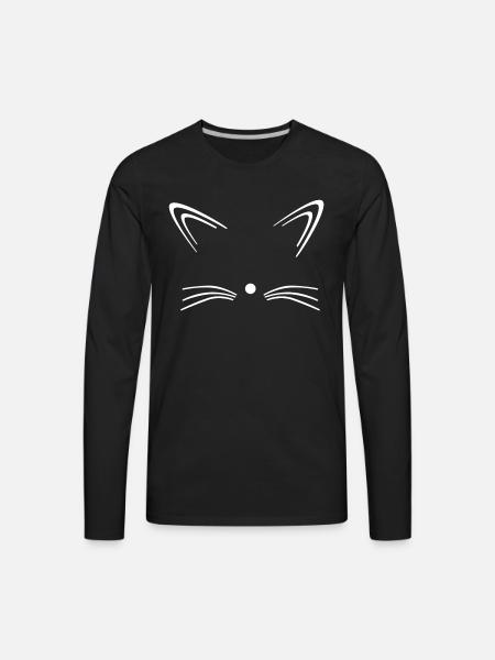 Cat Face - Men's Premium Long Sleeve T-Shirt - black