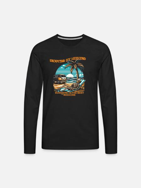 Summer|weekend|enjoying my weekend - Men's Premium Long Sleeve T-Shirt - black
