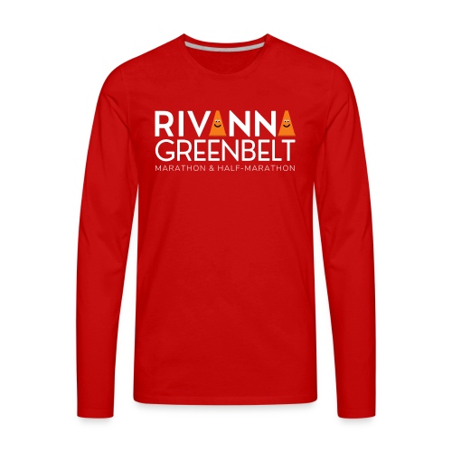 RIVANNA GREENBELT (all white text) - Men's Premium Long Sleeve T-Shirt