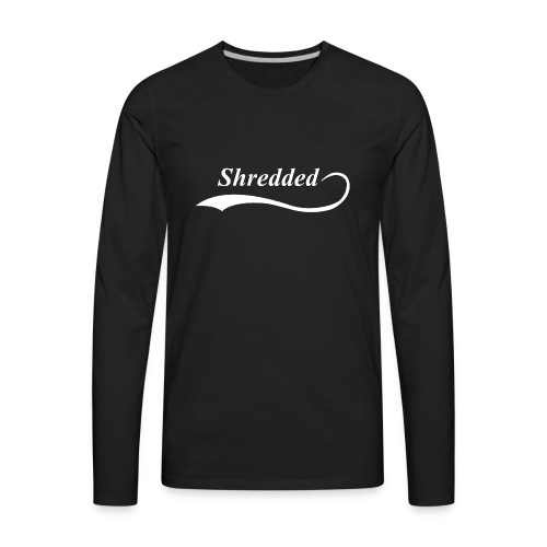 Mens Shredded Crewneck Sweatshirt - Men's Premium Long Sleeve T-Shirt