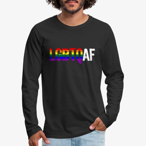 LGBTQ AF LGBTQ as Fuck Rainbow Pride Flag - Men's Premium Long Sleeve T-Shirt