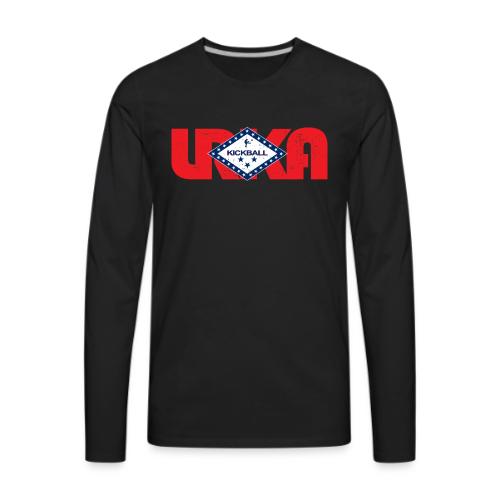 arkansas flag LRKA DISTRESSED - Men's Premium Long Sleeve T-Shirt