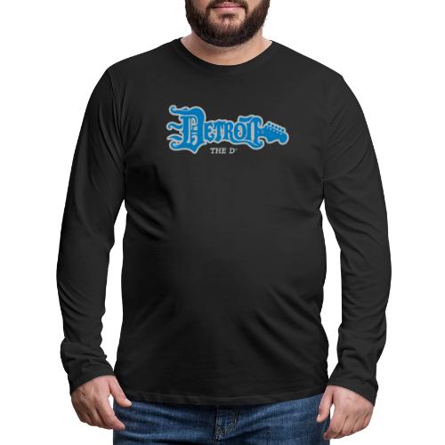 THE D GUITAR PLAIN FONT BLUE SILVER - Men's Premium Long Sleeve T-Shirt