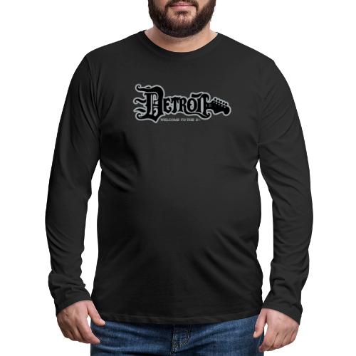 DETROIT GUITAR WTTD BLK SLR REG FONT - Men's Premium Long Sleeve T-Shirt