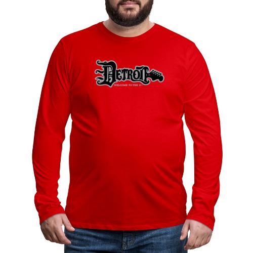 DETROIT GUITAR WTTD BLK SLR REG FONT - Men's Premium Long Sleeve T-Shirt