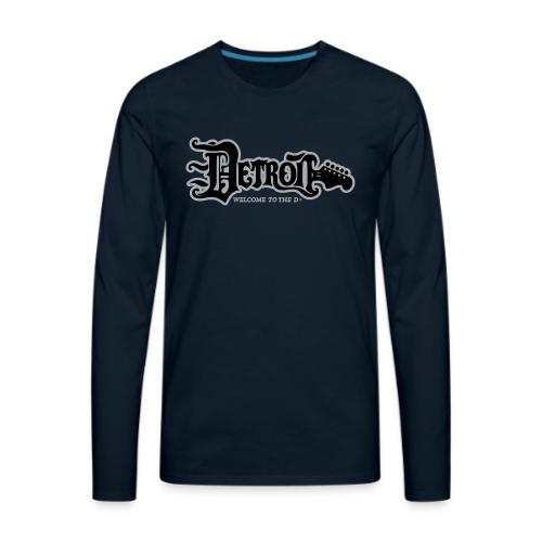 DETROIT GUITAR WTTD BLK SLR REG FONT - Men's Premium Long Sleeve T-Shirt