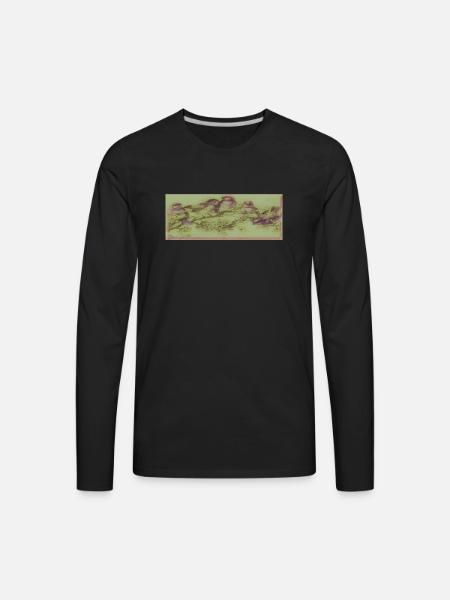 Beautiful Birds Art Design - Men's Premium Long Sleeve T-Shirt - black