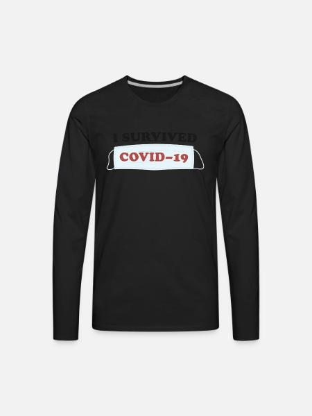 I SURVIVED COVID19 green - Men's Premium Long Sleeve T-Shirt - black