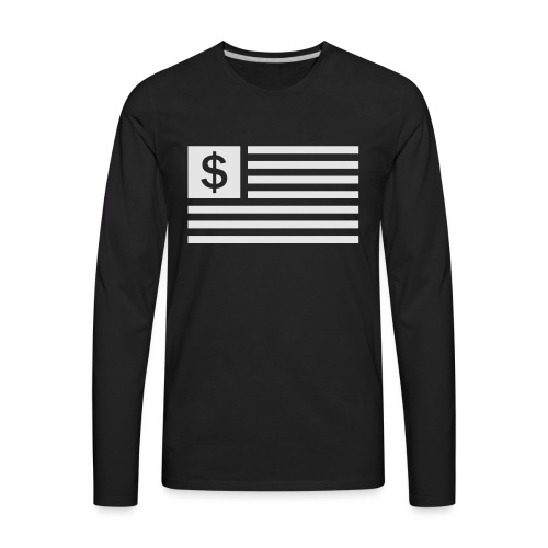 American Dollar Sign Flag - Men's Premium Long Sleeve T-Shirt