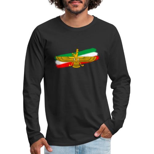Iran Flag Faravahar Lion Sun - Men's Premium Long Sleeve T-Shirt