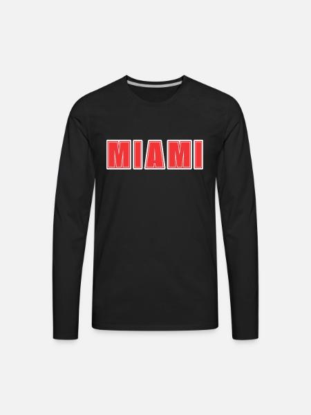 MIAMI RED Theme - Men's Premium Long Sleeve T-Shirt - black