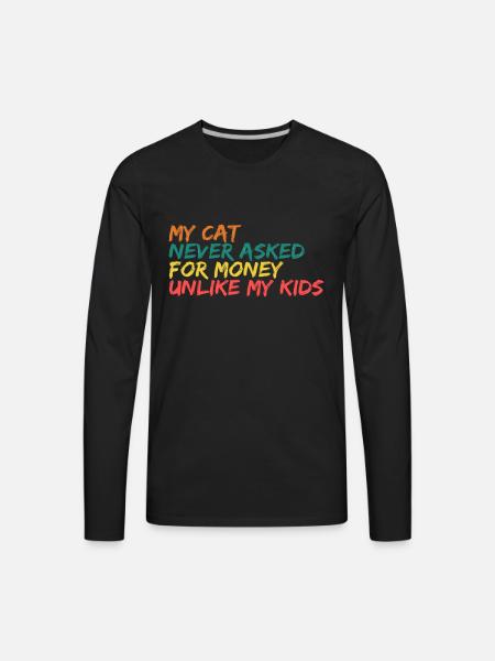 Retro Feline Philosophy - Men's Premium Long Sleeve T-Shirt - black