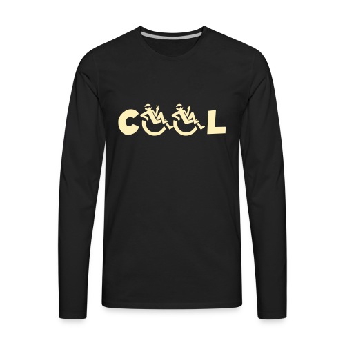 Cool in my wheelchair, chill in wheelchair, roller - Men's Premium Long Sleeve T-Shirt