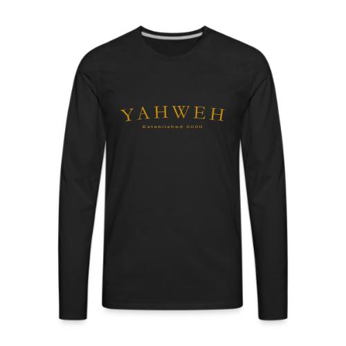 Yahweh Established 0000 in Gold - Men's Premium Long Sleeve T-Shirt