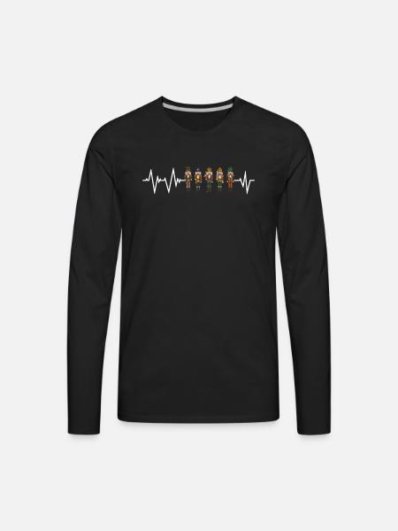 Nutcracker Heartbeat - Men's Premium Long Sleeve T-Shirt - black