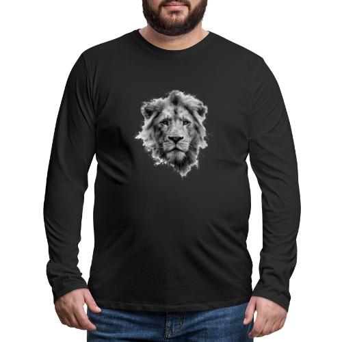 Lion: Monochrome King - Men's Premium Long Sleeve T-Shirt