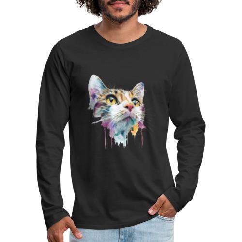 Chromatic Cat Splash - Men's Premium Long Sleeve T-Shirt