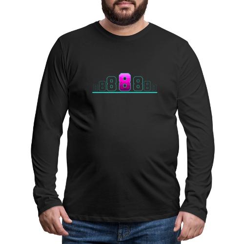 Number 8 in Magenta: Varsity Font - Men's Premium Long Sleeve T-Shirt