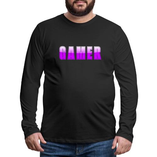 Gamer Purple Glossy Collegiate Design - Men's Premium Long Sleeve T-Shirt