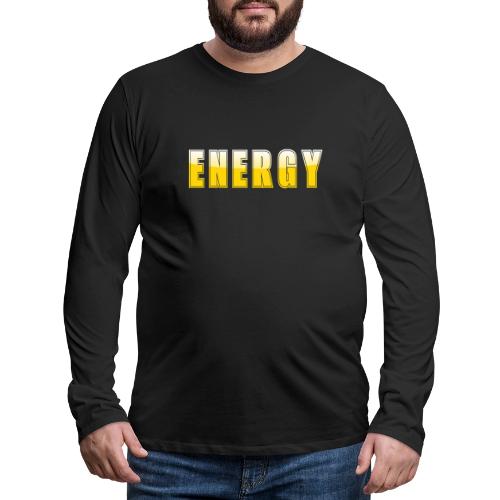 ENERGY Electric Yellow Power Word Design - Men's Premium Long Sleeve T-Shirt