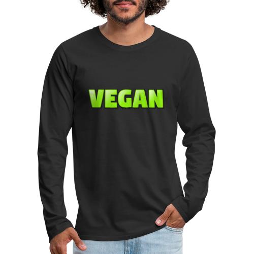 Vegan Bold Green Typography Design - Men's Premium Long Sleeve T-Shirt