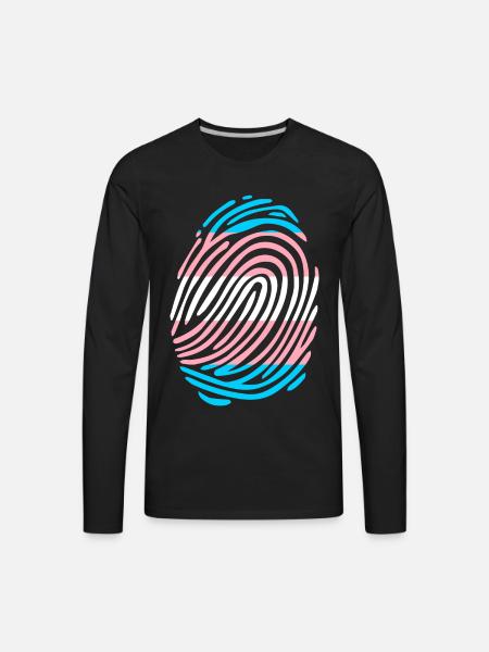 Trans Fingerprint - Men's Premium Long Sleeve T-Shirt - black
