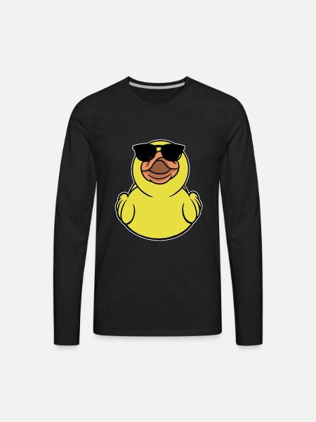Rubber Duckie Duck With Sunglasses - Men's Premium Long Sleeve T-Shirt - black