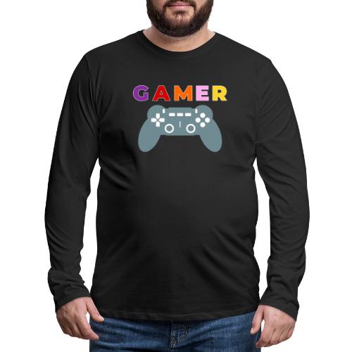 Colorful Gamer Controller Graphic - Men's Premium Long Sleeve T-Shirt